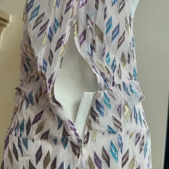 IRO Paris Cherrie Multicolor Metallic Geometric Print Mini Dress Women Size 8 US - Picture 6 of 16
